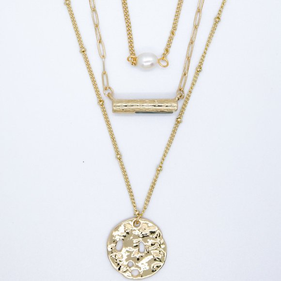 Jewelry - Multi-layered coin drop necklace